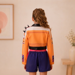 Kpop Demon Hunters Girls Costume Set | Orange Jacket & Shorts for Dance & Cosplay