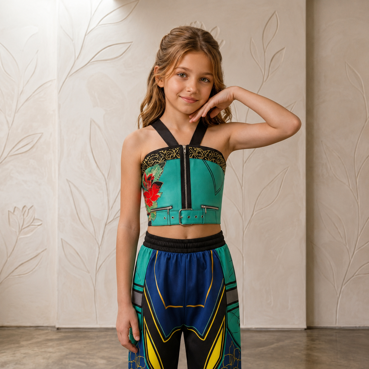 Kpop Demon Hunters Zoey Outfit | Embroidered Girls Costume Set for Dance & Cosplay
