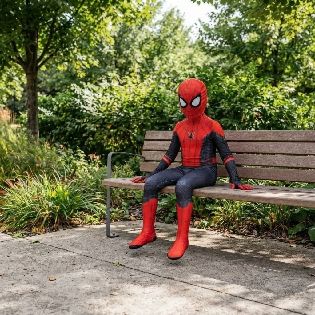 Superhero Suit for Boys | Kids Spiderman Costume | Toddler Far From Home Jumpsuit with Detachable Mask