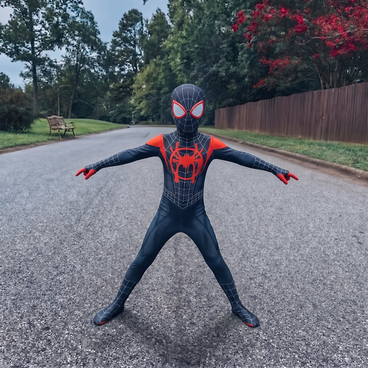 Black Red Spider Hero Costume for Kids | Superhero Bodysuit | Halloween Cosplay Outfit