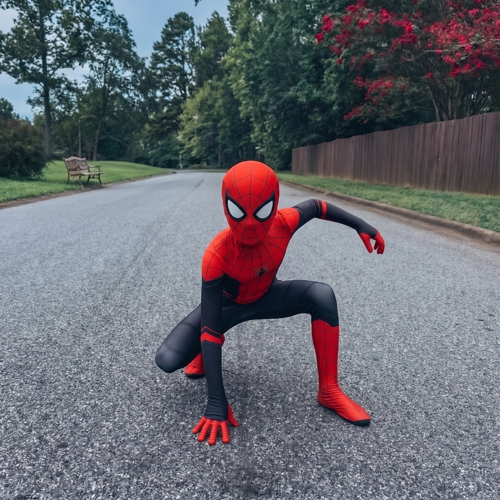 Superhero Suit for Boys | Kids Spiderman Costume | Toddler Far From Home Jumpsuit with Detachable Mask
